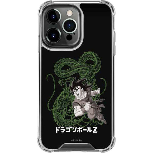 Dragon Ball Z Goku and Shenron iPhone 14 Pro Clear Case